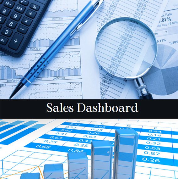 A sales dashboard with graphs and numbers